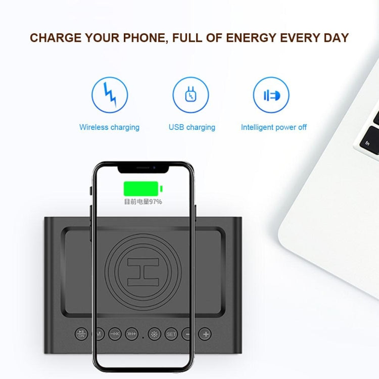 AEC BT508 Wireless Charging Bluetooth Speaker LED Alarm Clock Power Bank Three-In-One Speaker - free shipping - PMC TechLife - Order now!