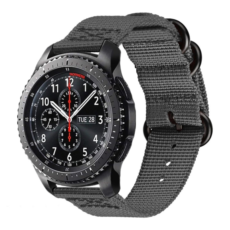 For Samsung Galaxy Watch Active 2 22mm / Gear S3 Nylon Three-ring Watch Band(Gray) - Watch Bands by PMC TechLife | Online Shopping South Africa | PMC TechLife | Buy Now Pay Later Mobicred