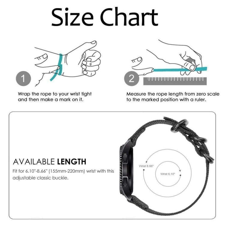 For Samsung Galaxy Watch Active 2 22mm / Gear S3 Nylon Three-ring Watch Band(Gray) - Watch Bands by PMC TechLife | Online Shopping South Africa | PMC TechLife | Buy Now Pay Later Mobicred