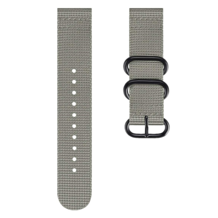 For Samsung Galaxy Watch Active 2 18mm / Gear S3 Nylon Three-ring Watch Band(Gray) - Watch Bands by PMC TechLife | Online Shopping South Africa | PMC TechLife | Buy Now Pay Later Mobicred