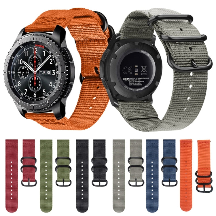 For Samsung Galaxy Watch Active 2 18mm / Gear S3 Nylon Three-ring Watch Band(Gray) - Watch Bands by PMC TechLife | Online Shopping South Africa | PMC TechLife | Buy Now Pay Later Mobicred