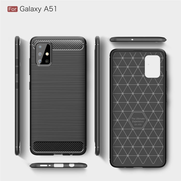 For Galaxy A51 Brushed Texture Carbon Fiber TPU Case(Navy Blue) - free shipping - PMC TechLife - Order now!