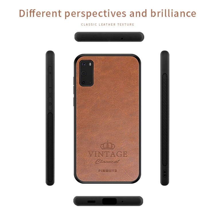 For Galaxy S20 PINWUYO Pin Rui Series Classical Leather, PC + TPU + PU Leather Waterproof And Anti-fall All-inclusive Protective Shell(Blue) - Galaxy Phone Cases by PINWUYO | Online Shopping South Africa | PMC TechLife | Buy Now Pay Later Mobicred