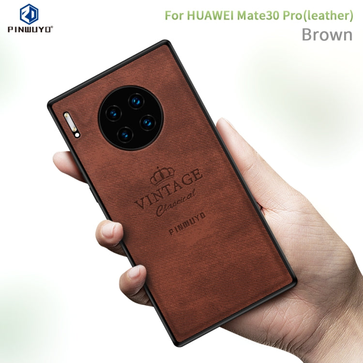 For Huawei Mate 30 Pro 5G (Leather) PINWUYO Zun Series PC + TPU + Skin Waterproof Anti-fall All-inclusive Protective Case(Brown) - free shipping - PMC TechLife - Order now!