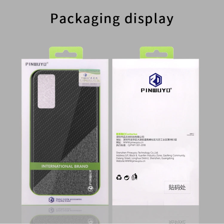 For Huawei P40 PINWUYO Rong Series  Shockproof PC + TPU+ Chemical Fiber Cloth Protective Cover(Brown) - Huawei Cases by PINWUYO | Online Shopping South Africa | PMC TechLife | Buy Now Pay Later Mobicred