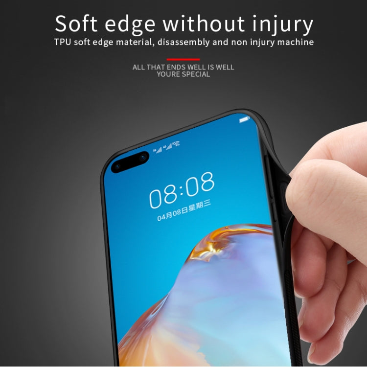 For Huawei P40 PINWUYO Rong Series  Shockproof PC + TPU+ Chemical Fiber Cloth Protective Cover(Blue) - free shipping - PMC TechLife - Order now!