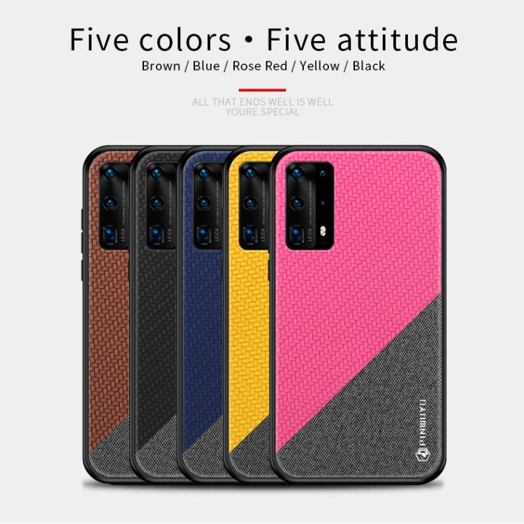 For Huawei P40 pro / P40pro+ PINWUYO Rong Series  Shockproof PC + TPU+ Chemical Fiber Cloth Protective Cover(Black) - Huawei Cases by PINWUYO | Online Shopping South Africa | PMC TechLife | Buy Now Pay Later Mobicred