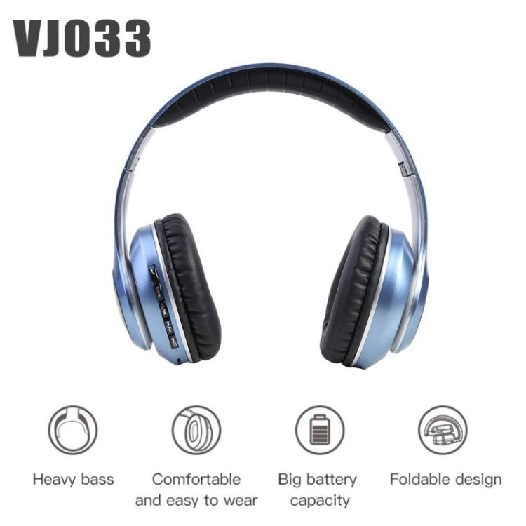 VJ033 Multi-function Upgrade Bluetooth 5.0 Headset Stereo Wireless LED Microphone FM Radio Headset(Black) - Headset & Headphone by PMC TechLife | Online Shopping South Africa | PMC TechLife
