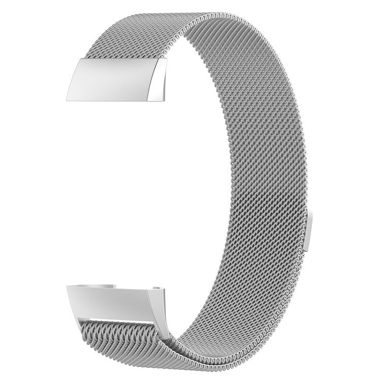 Stainless Steel Magnet Watch Band for FITBIT Charge 4 / 3, Large Size: 210x18mm(Silver) - Watch Bands by PMC TechLife | Online Shopping South Africa | PMC TechLife | Buy Now Pay Later Mobicred