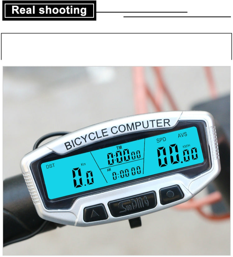 SUNDING SD-558A Bicycle Computer Wired Stopwatch Bicycle Speedometer Digital Odometer Rainproof LCD Backlight Stopwatch - free shipping - PMC TechLife - Order now!