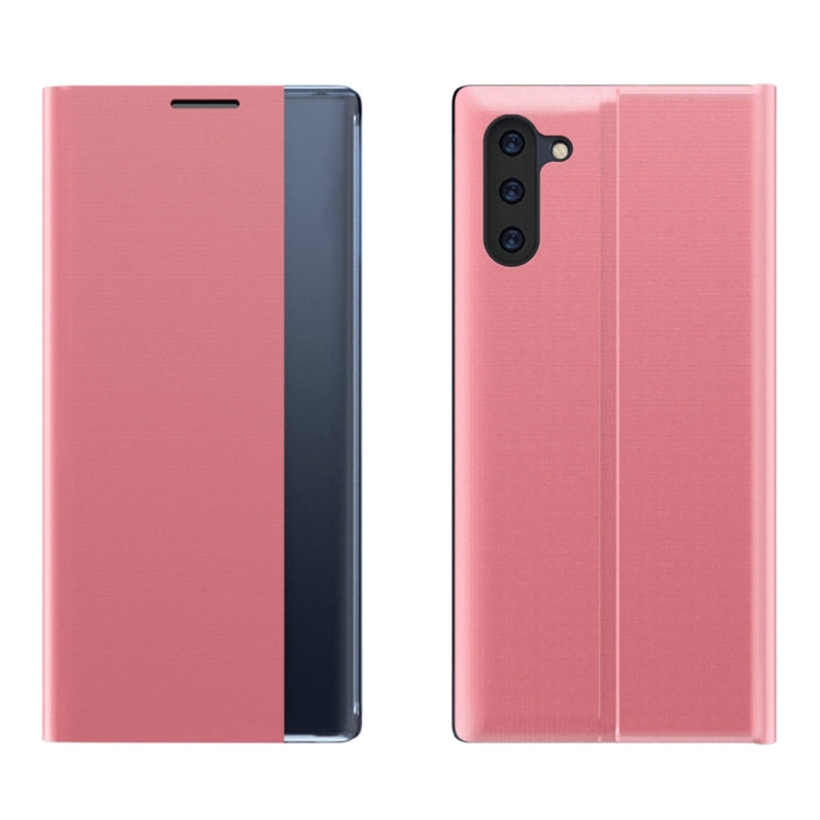 For Galaxy Note 10 Plus Plain Texture Cloth Attraction Flip Holder Leather Phone Case(Pink) - free shipping - PMC TechLife - Order now!