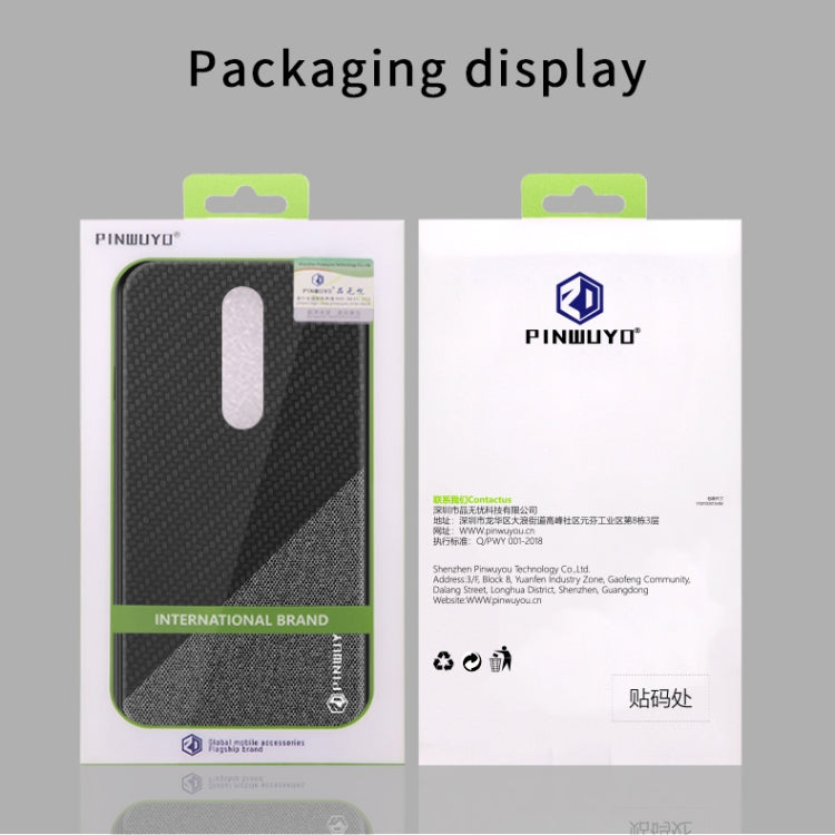 For Oneplus 8 PINWUYO Rong Series  Shockproof PC + TPU+ Chemical Fiber Cloth Protective Cover(Black) - OnePlus Cases by PINWUYO | Online Shopping South Africa | PMC TechLife | Buy Now Pay Later Mobicred