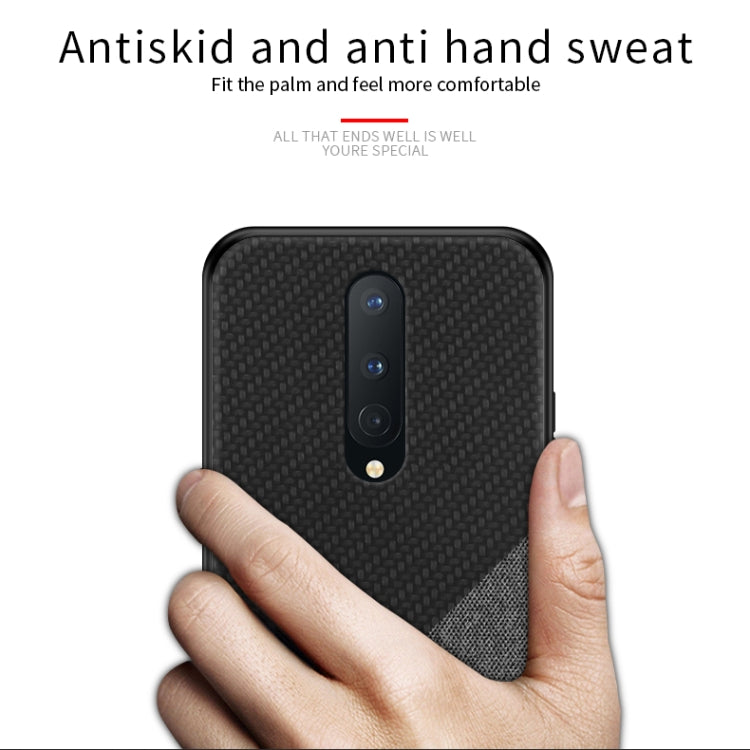 For Oneplus 8 PINWUYO Rong Series  Shockproof PC + TPU+ Chemical Fiber Cloth Protective Cover(Black) - OnePlus Cases by PINWUYO | Online Shopping South Africa | PMC TechLife | Buy Now Pay Later Mobicred