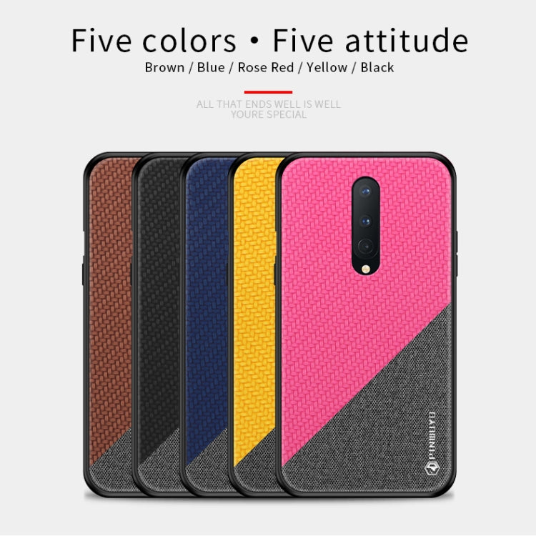 For Oneplus 8 PINWUYO Rong Series  Shockproof PC + TPU+ Chemical Fiber Cloth Protective Cover(Black) - OnePlus Cases by PINWUYO | Online Shopping South Africa | PMC TechLife | Buy Now Pay Later Mobicred