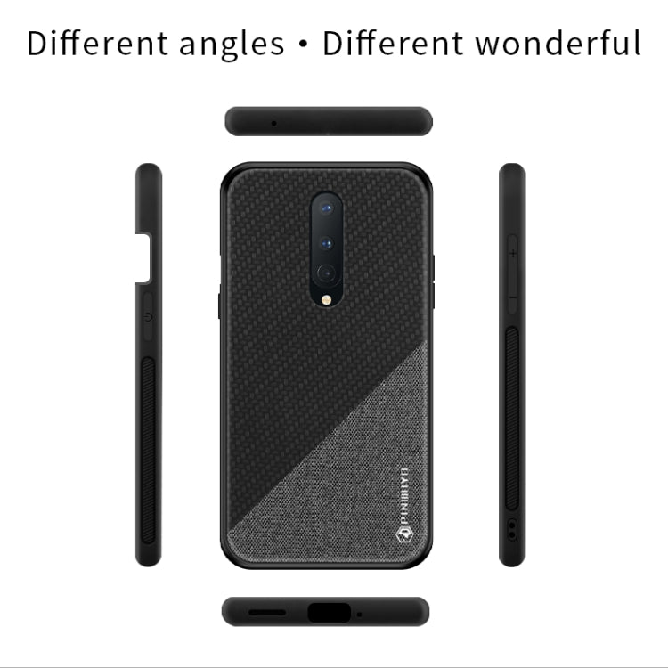 For Oneplus 8 PINWUYO Rong Series  Shockproof PC + TPU+ Chemical Fiber Cloth Protective Cover(Black) - OnePlus Cases by PINWUYO | Online Shopping South Africa | PMC TechLife | Buy Now Pay Later Mobicred