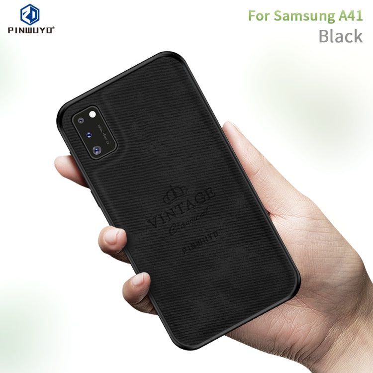 For Galaxy A41 PINWUYO Zun Series PC + TPU + Skin Waterproof And Anti-fall All-inclusive Protective Shell(Black) - Galaxy Phone Cases by PINWUYO | Online Shopping South Africa | PMC TechLife | Buy Now Pay Later Mobicred