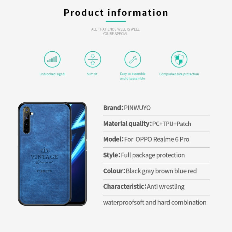 For OPPO Realme 6 Pro PINWUYO Zun Series PC + TPU + Skin Waterproof And Anti-fall All-inclusive Protective Shell(Red) - free shipping - PMC TechLife - Order now!