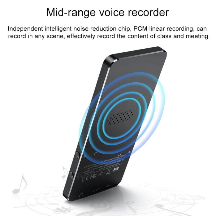 X2 1.8 inch Touch Screen Metal Bluetooth MP3 MP4 Hifi Sound Music Player 8GB(Black) - MP4 Player by PMC TechLife | Online Shopping South Africa | PMC TechLife