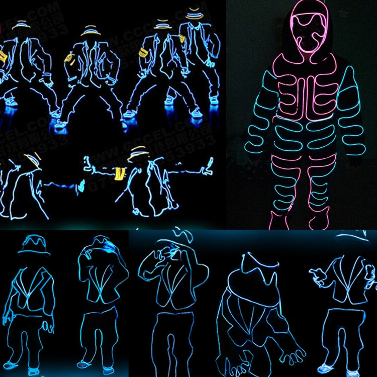 Flexible LED Light EL Wire String Strip Rope Glow Decor Neon Lamp USB Controlle 3M Energy Saving Mask Glasses Glow Line F277(Blue Light) - Laser Stage Lighting by PMC TechLife | Online Shopping South Africa | PMC TechLife