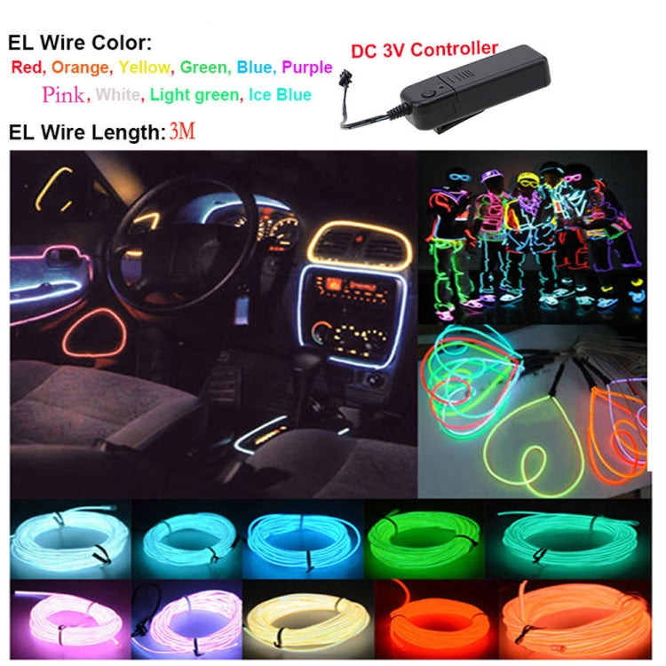 Flexible LED Light EL Wire String Strip Rope Glow Decor Neon Lamp USB Controlle 3M Energy Saving Mask Glasses Glow Line F277(Blue Light) - Laser Stage Lighting by PMC TechLife | Online Shopping South Africa | PMC TechLife