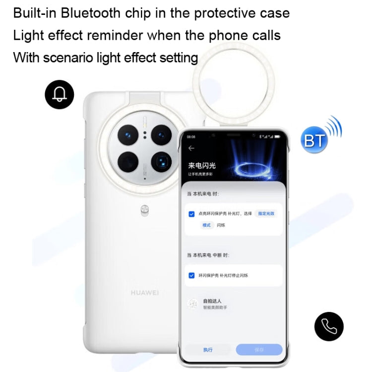 For HUAWEI Mate 50 Pro Original HUAWEI Ring Flash Smart Phone Case(White) - free shipping - PMC TechLife - Order now!