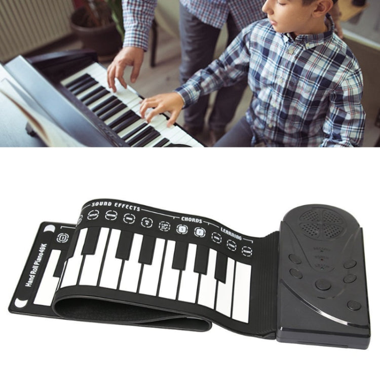 49-Key Portable Hand-Rolled Piano With Horn Children Beginners To Practice Electronic Piano(Elegant Black) - free shipping - PMC TechLife - Order now!