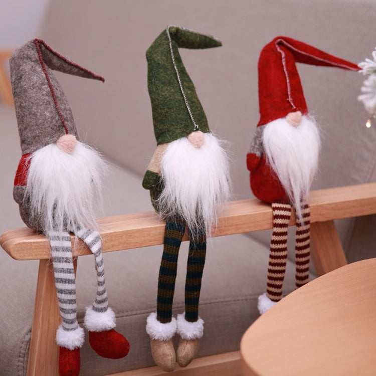 Cute Sitting Faceless Long-legged Elf Doll Christmas Decoration(Green) - free shipping - PMC TechLife - Order now!