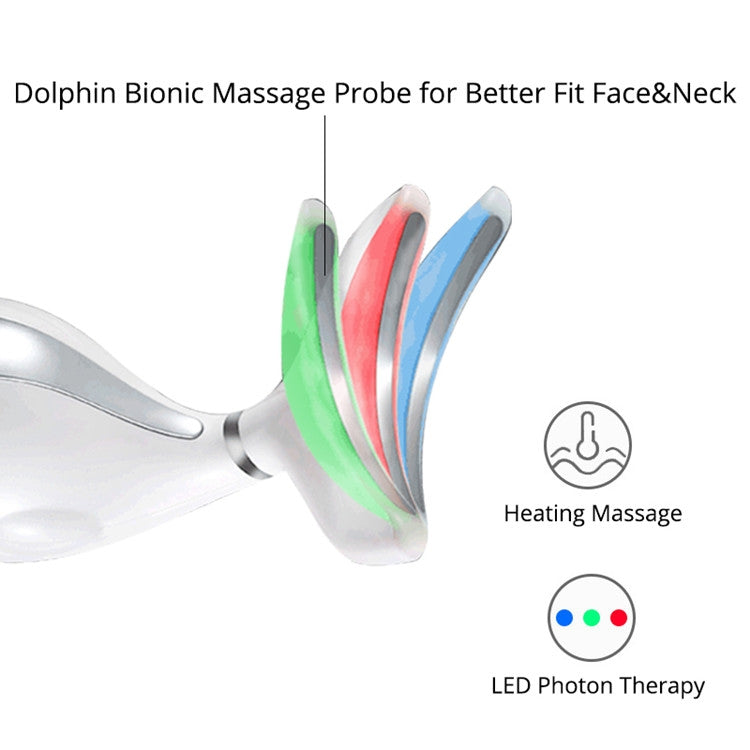 Electric Dolphin Neck Massager Wrinkle Removal Handheld Vibration Neck Face Massage Beauty Instrument Tool(Pearl White) - free shipping - PMC TechLife - Order now!