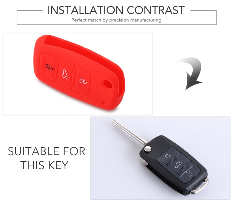 2 PCS Silicone Car Key Cover Case for Volkswagen Golf(Red) - Car Key Cases by PMC TechLife | Online Shopping South Africa | PMC TechLife | Buy Now Pay Later Mobicred