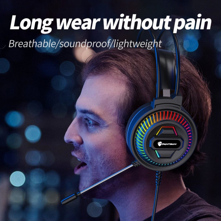 PANTSAN PSH-400 USB Computer Head-Mounted Luminous RGB Wired Headset, Specification:3.5mm Black - free shipping - PMC TechLife - Order now!