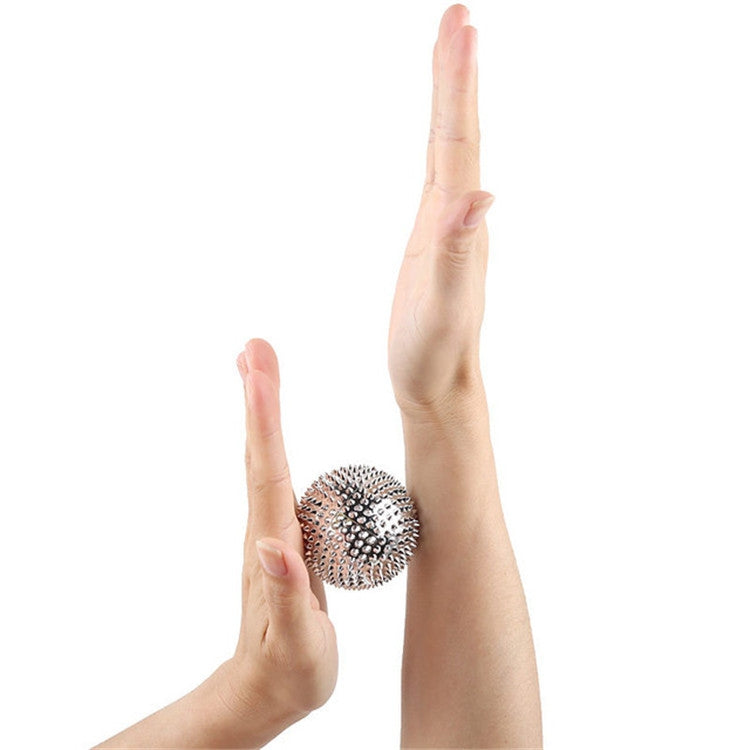 1 Pair Magnetic Massage Ball Relax Muscle Finger Plantar Pressure Massage Stab Ball, Size:4.7cm(Silver) - free shipping - PMC TechLife - Order now!