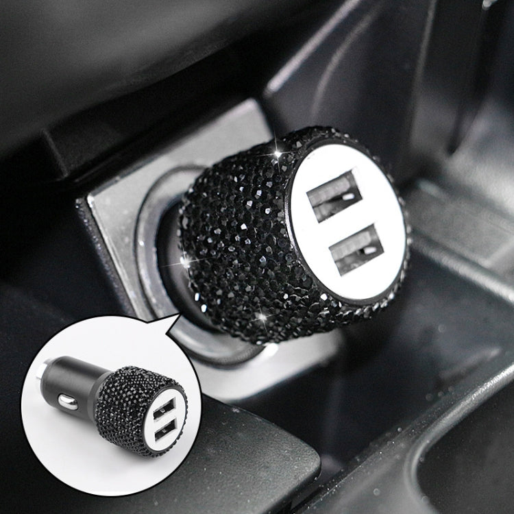 Diamond Car Dual USB Charge Mobile Phone Safety Hammer Charger(black) - free shipping - PMC TechLife - Order now!