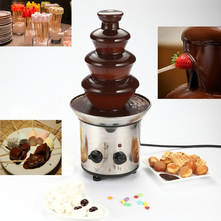 4 Layers Electrical Chocolate Fountain Chocolate Melt Fondue Waterfall Machine - free shipping - PMC TechLife - Order now!