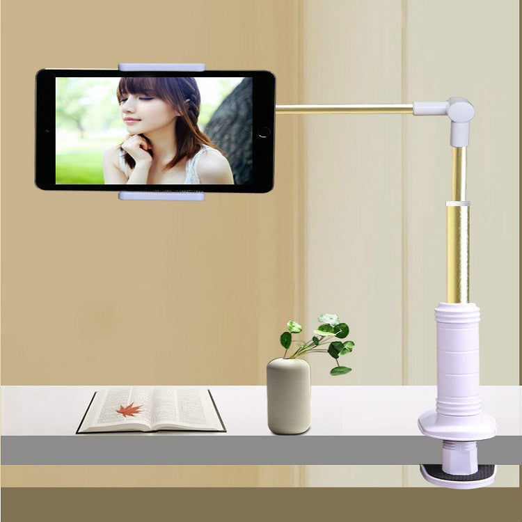 360 Degree Rotation Lazy Mount Folding Long Arm Phone Stand Holder for 4-14 Inch Tablet & Phone(Gold) - Lazy Bracket by PMC TechLife | Online Shopping South Africa | PMC TechLife