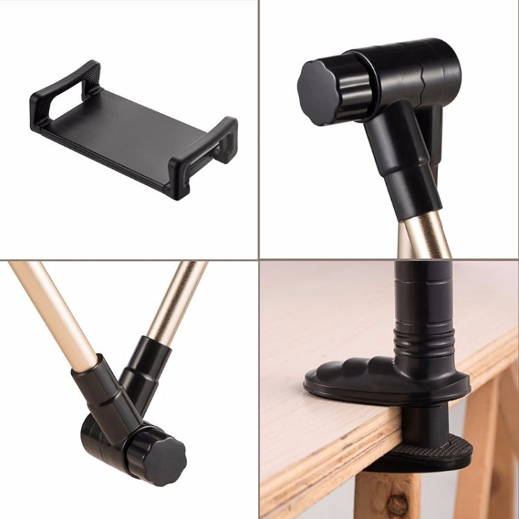 360 Degree Rotation Lazy Mount Folding Long Arm Phone Stand Holder for 4-14 Inch Tablet & Phone(Gold) - Lazy Bracket by PMC TechLife | Online Shopping South Africa | PMC TechLife
