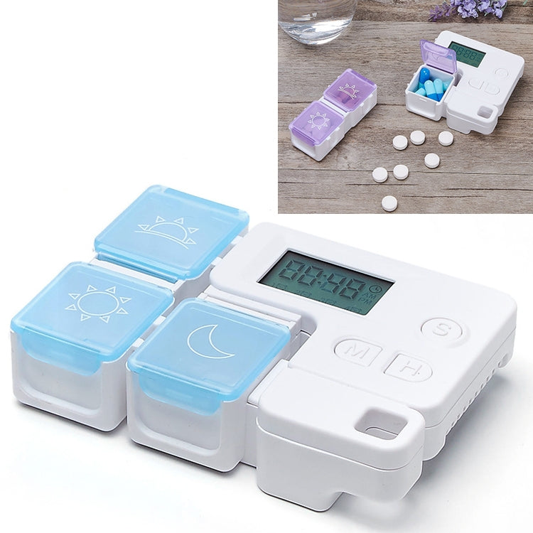 Portable Intelligent Plastic Storage Box Electronic Timing Reminder Medicine Boxes(Sky Blue) - free shipping - PMC TechLife - Order now!