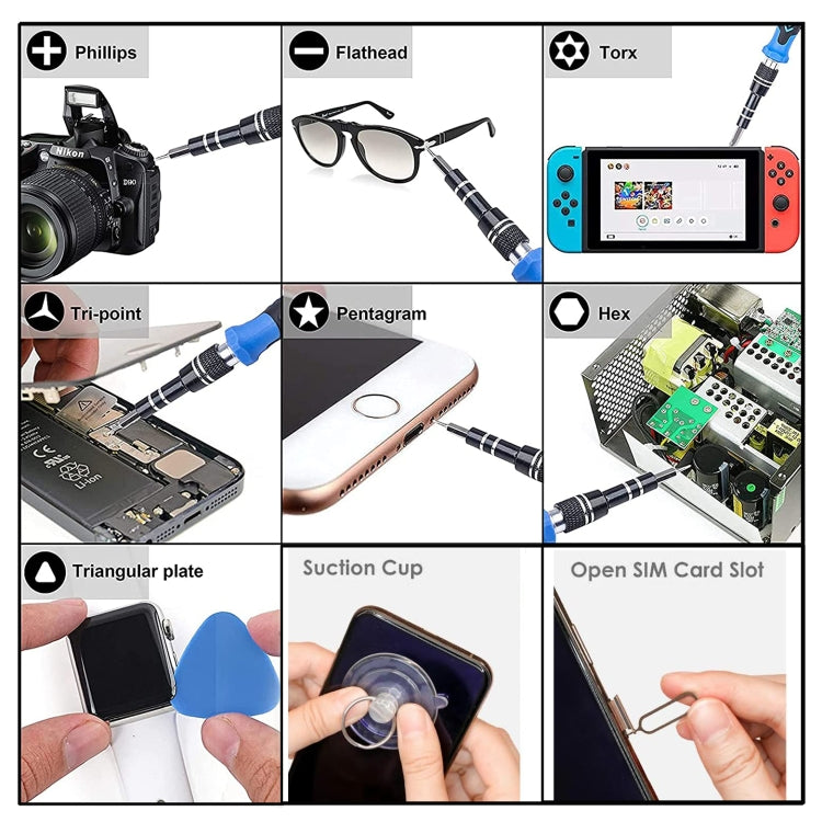 110 in 1 Magnetic Plum Screwdriver Mobile Phone Disassembly Repair Tool(Blue) - Screwdriver Set by PMC TechLife | Online Shopping South Africa | PMC TechLife | Buy Now Pay Later Mobicred