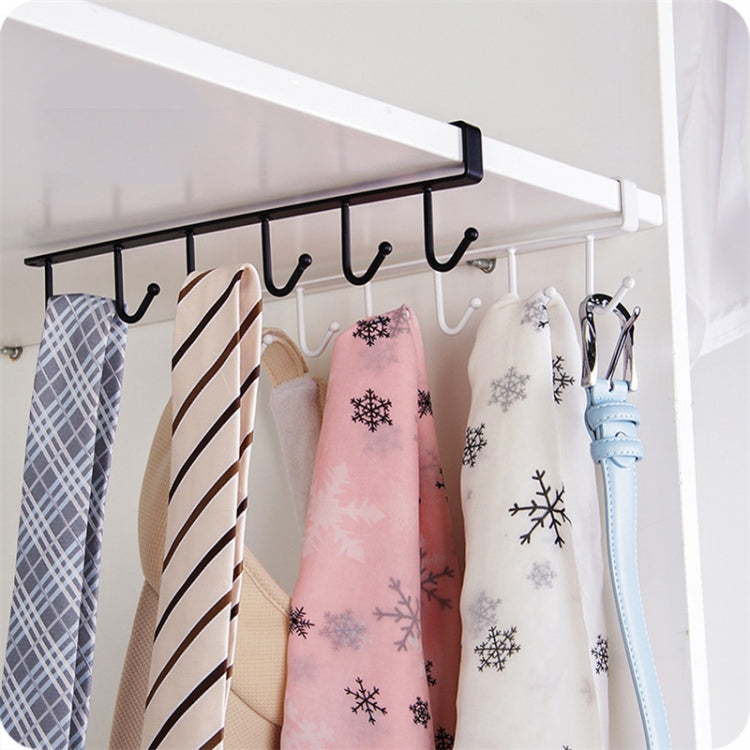 2 PCS Hooks Storage Rack Cup Towel Hanging Holder Bathroom Kitchen Cabinet Organizer(Black) - Shelf & Hooks by PMC TechLife | Online Shopping South Africa | PMC TechLife | Buy Now Pay Later Mobicred