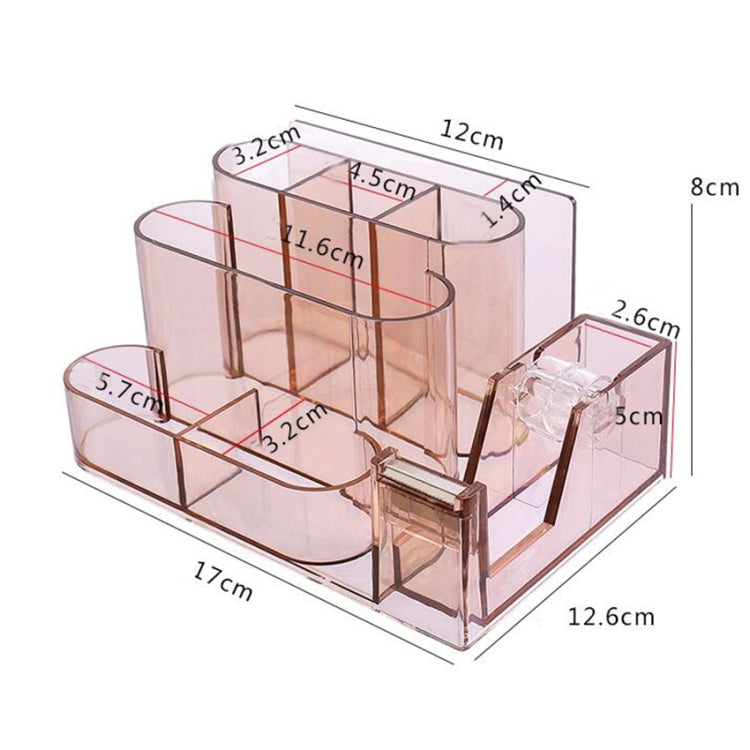 Transparent Acrylic Stationery Storage Box Creative Desk Organizer Plastic Compartment Pen Holder Office Accessories(Brown) - Pen Holder by PMC TechLife | Online Shopping South Africa | PMC TechLife | Buy Now Pay Later Mobicred