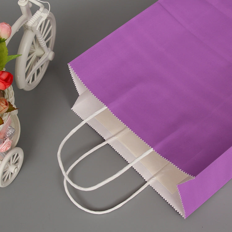10 PCS Elegant Kraft Paper Bag With Handles for Wedding/Birthday Party/Jewelry/Clothes, Size:26x33x12cm(Purple) - Gift Bags & Wrapping Supplies by PMC TechLife | Online Shopping South Africa | PMC TechLife | Buy Now Pay Later Mobicred