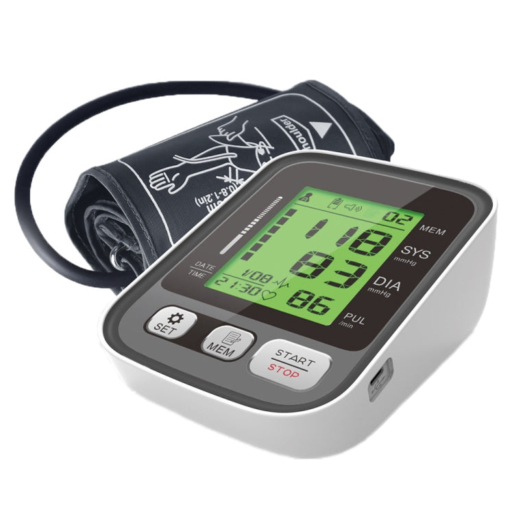 JZ-256A Tri-Color Backlight Automatic Upper Arm Sphygmomanometer Home Electronic Sphygmomanometer, Size:22-32cm(No Voice Broadcast) - Sphygmomanometer by PMC TechLife | Online Shopping South Africa | PMC TechLife