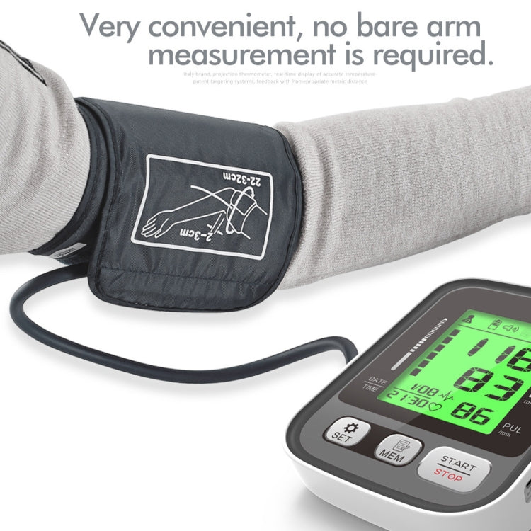 JZ-256A Tri-Color Backlight Automatic Upper Arm Sphygmomanometer Home Electronic Sphygmomanometer, Size:22-32cm(No Voice Broadcast) - Sphygmomanometer by PMC TechLife | Online Shopping South Africa | PMC TechLife