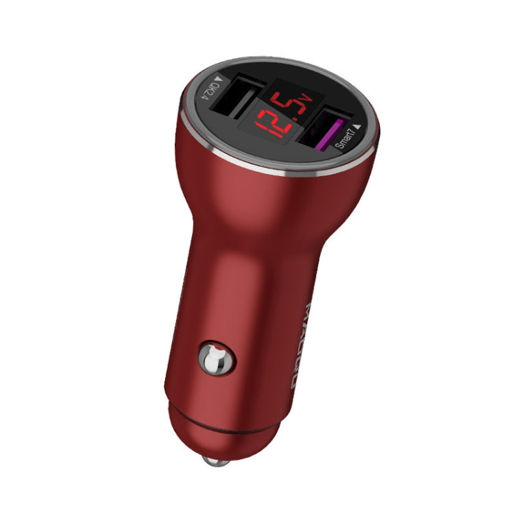 QIAKEY QK505L Dual Ports Fast Charge Car Charger(Red) - Car Charger by QIAKEY | Online Shopping South Africa | PMC TechLife | Buy Now Pay Later Mobicred