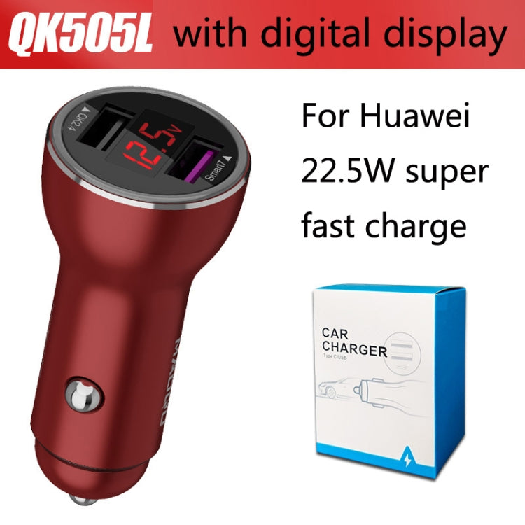 QIAKEY QK505L Dual Ports Fast Charge Car Charger(Red) - Car Charger by QIAKEY | Online Shopping South Africa | PMC TechLife | Buy Now Pay Later Mobicred