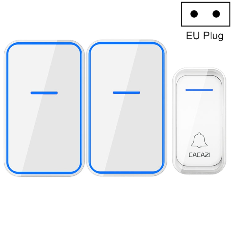CACAZI A68-2 One to Two Wireless Remote Control Electronic Doorbell Home Smart Digital Wireless Doorbell, Style:EU Plug(White) - free shipping - PMC TechLife - Order now!