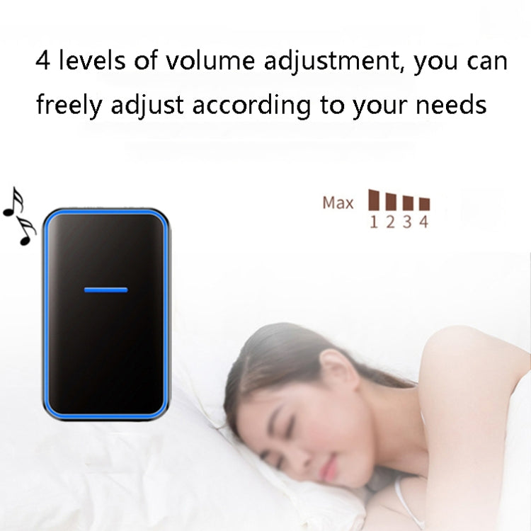 CACAZI A68-2 One to Two Wireless Remote Control Electronic Doorbell Home Smart Digital Wireless Doorbell, Style:EU Plug(Black) - Wireless Doorbell by CACAZI | Online Shopping South Africa | PMC TechLife | Buy Now Pay Later Mobicred