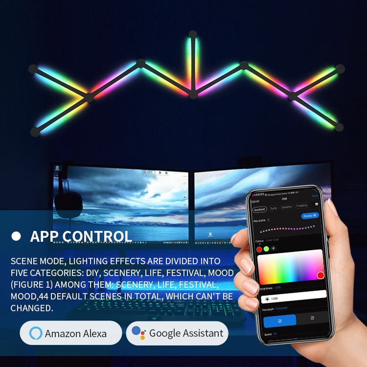 JSK-P22 Smart RGB Mosaic Light Rhythm Light Support Amazon Alexa / Google Assistant /DuerOS EU Plug(White) - Novelty Lighting by PMC TechLife | Online Shopping South Africa | PMC TechLife