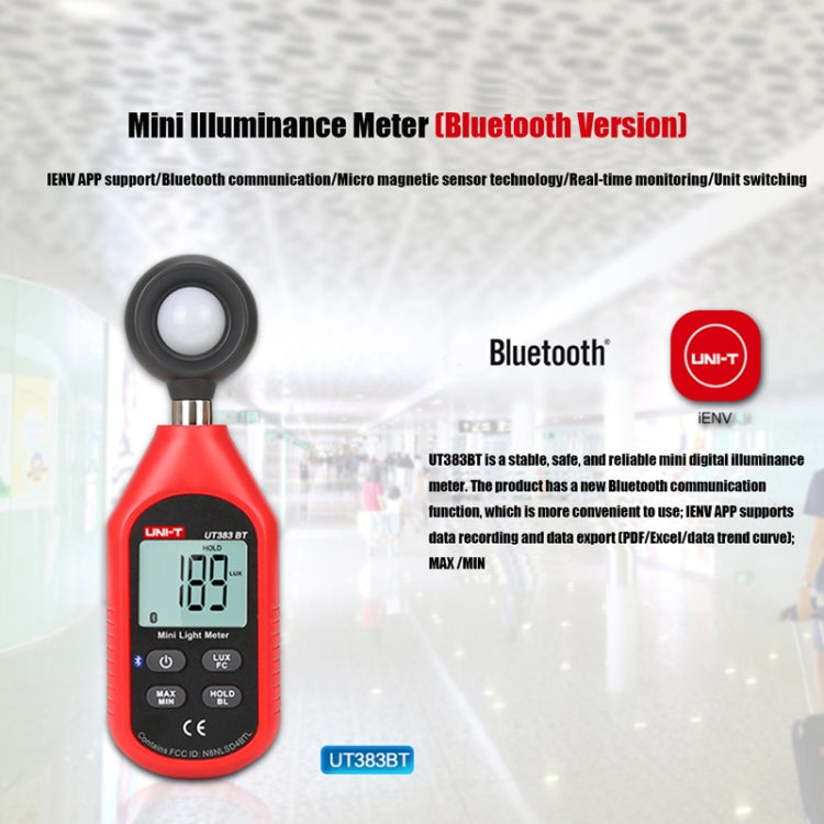 UNI-T UT383BT 200,000 LUX Digital Luxmeter Luminance Light Meter With LCD Backlit Display - free shipping - PMC TechLife - Order now!