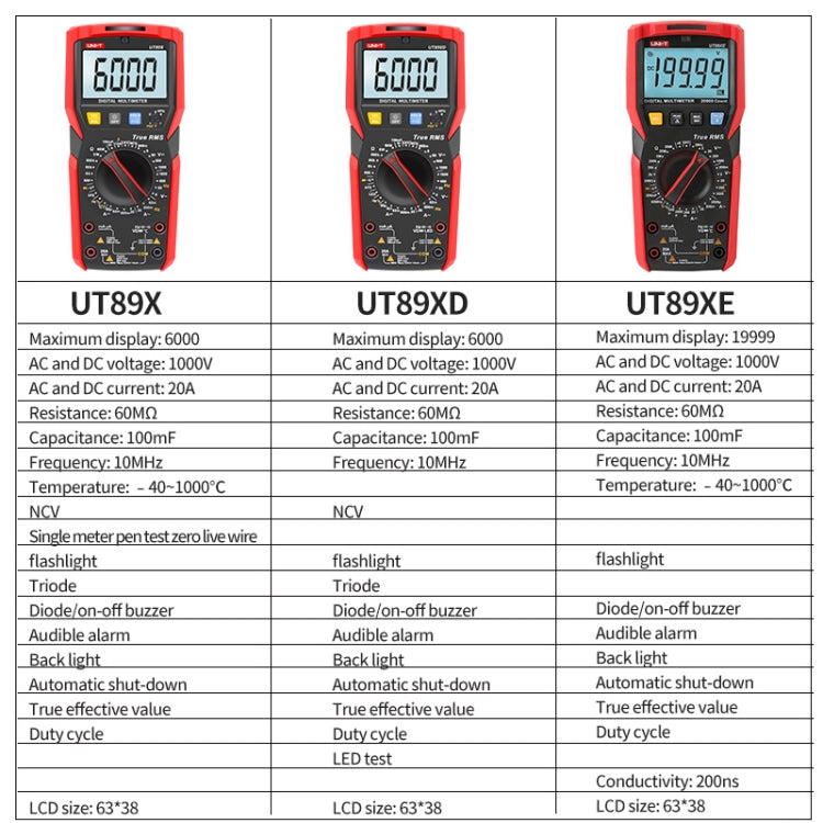 UNI-T UT89XE Digital High-Precision Multimeter Digital Display Multi-Meter - free shipping - PMC TechLife - Order now!