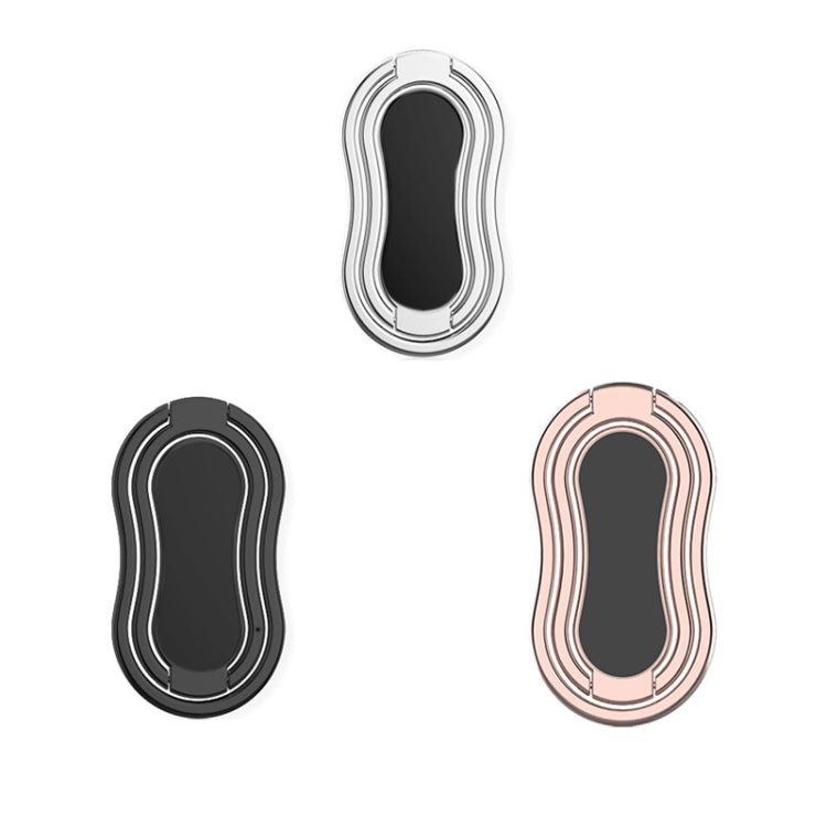 Metal Car Mobile Phone Folding Bracket Ring Buckle Paste Bracket,Style: Gourd(Black) - Ring Holder by PMC TechLife | Online Shopping South Africa | PMC TechLife